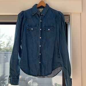 Modern, western denim shirt.